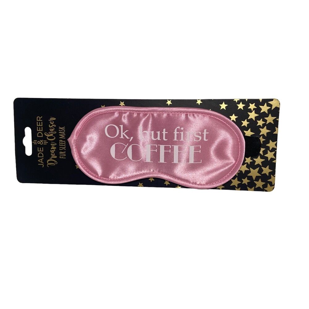 Jade and Deer Sleep Mask  Dream Chaser Funny Pink Fur On Card NWT